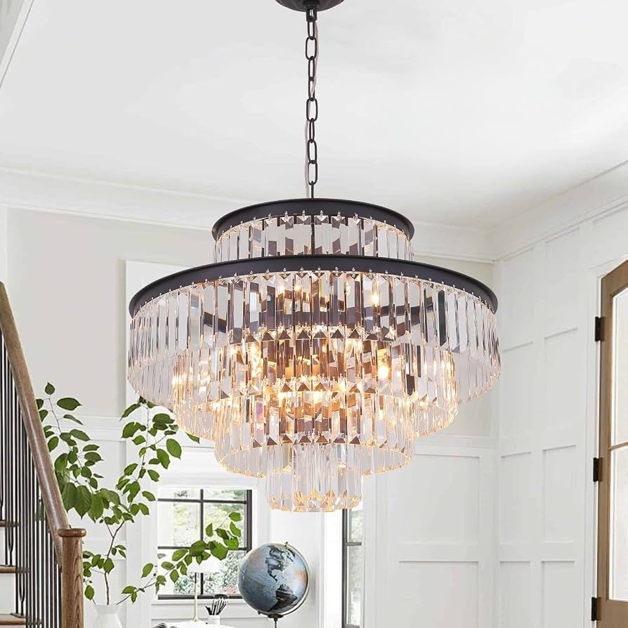 Modern Crystal Chandelier,13-Light Brown 24 Inch | Amazon (US)