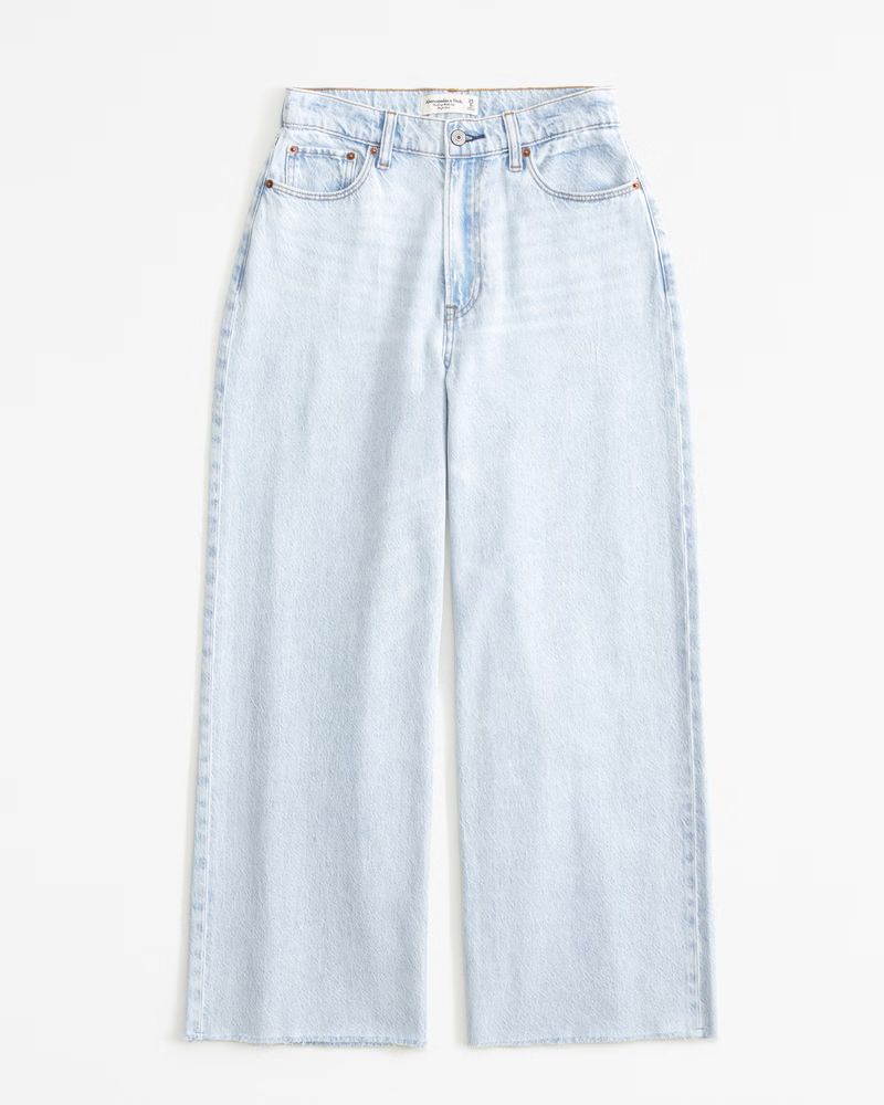 Curve Love High Rise Cropped Wide Leg Jean | Abercrombie & Fitch (US)