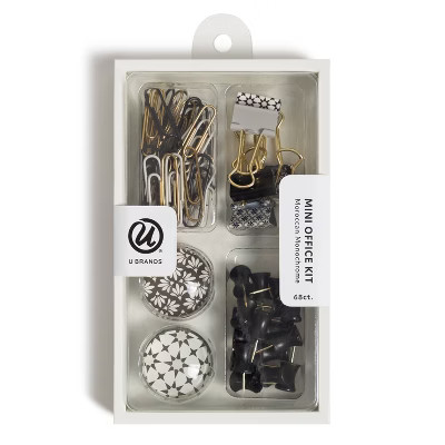 U Brands 68ct Mini Office Accessories Kit - Moroccan Monochrome | Target