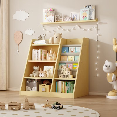 DOMETOUR Wooden Toy Storage Organizer Cabinet & Kids Bookshelf for Playroom Bedroom Nursery School | Target