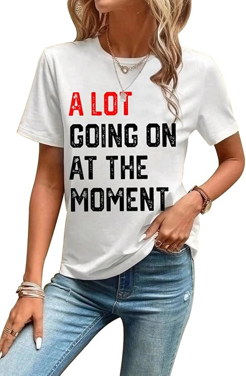 Women's Casual Short Sleeve Tops Country Concert Outfit Letter Print Graphic T-Shirts | Amazon (US)