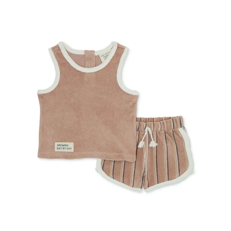 easy-peasy Baby's Terry Cloth Tank Top and Dolphin Shorts Outfit Set, 2-Piece, Sizes 0M-24M | Walmart (US)