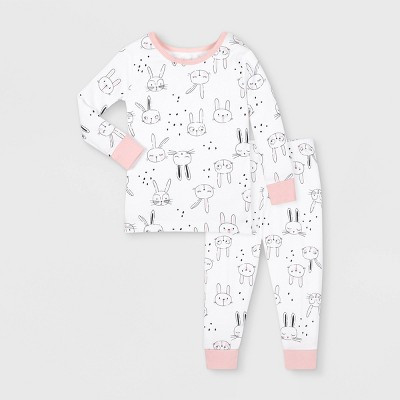 Lamaze Toddler Girls' 2pc Bunny Organic Cotton Snug Fit Pajama Set - Pink | Target