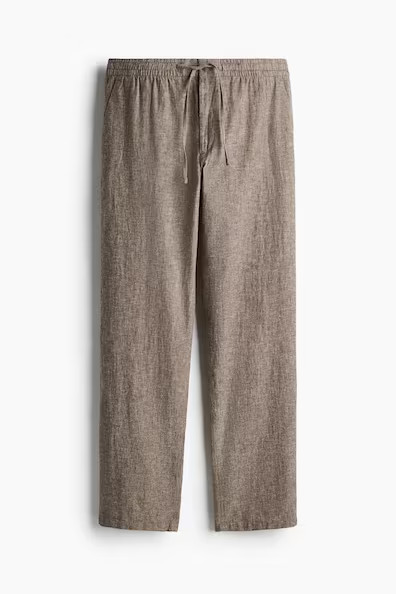 H & M - Regular-Fit Linen-Blend Pants - Beige | H&M (US + CA)