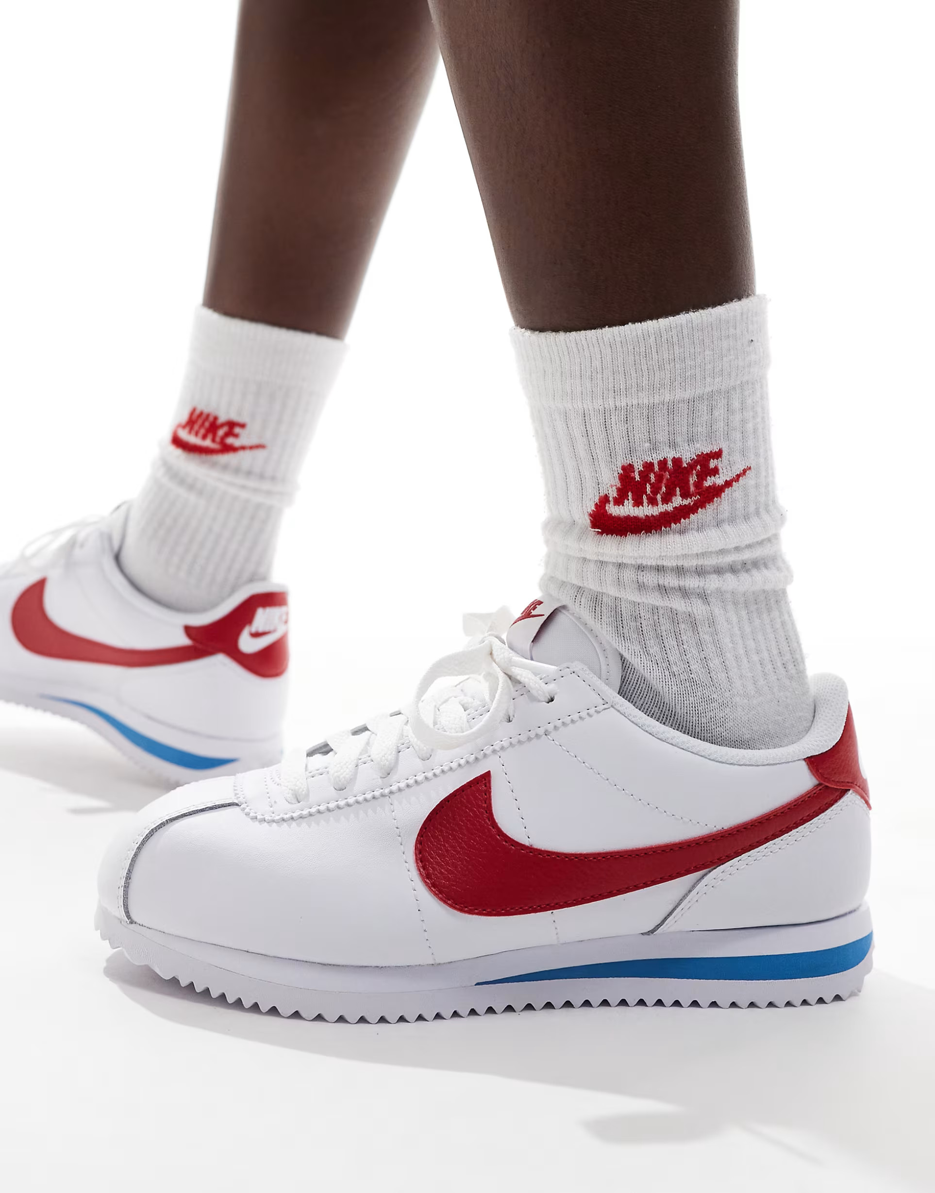 Nike Cortez sneakers in white and red | ASOS | ASOS (Global)