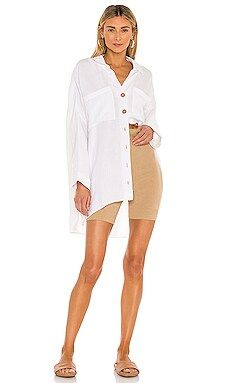 Show Me Your Mumu Johns Button Down Shirt in White Linen from Revolve.com | Revolve Clothing (Global)