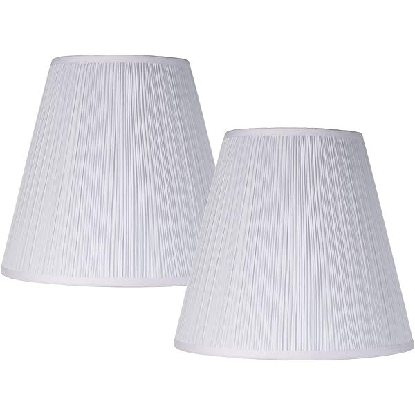 Set of 2 White Pleated Medium Empire Lamp Shades 6.5" Top x 15" Bottom x 11" High (Spider) Replaceme | Amazon (US)