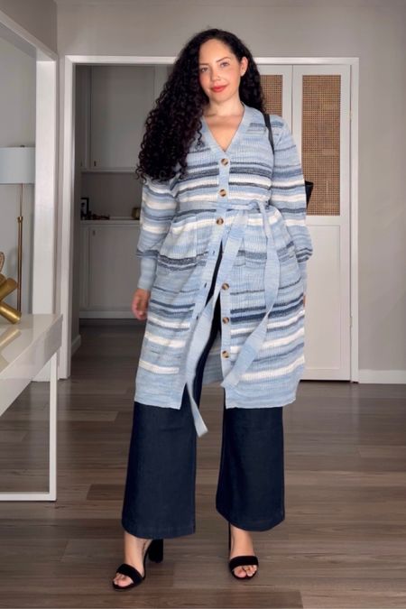 Belted Cardigan sweater dress worn as a cardigan with wide leg knit denim jeans — each piece under $35! 

Wearing size 18/20 in the cardi, runs true to size (my usual size 14/16 is more fitted), and size 16 in the jeans, true to size with lots of stretch. 

#walmartfashion #budgetfashion #plussize #affordablefashion #walmartfinds

#LTKcurves #LTKstyletip #LTKover40