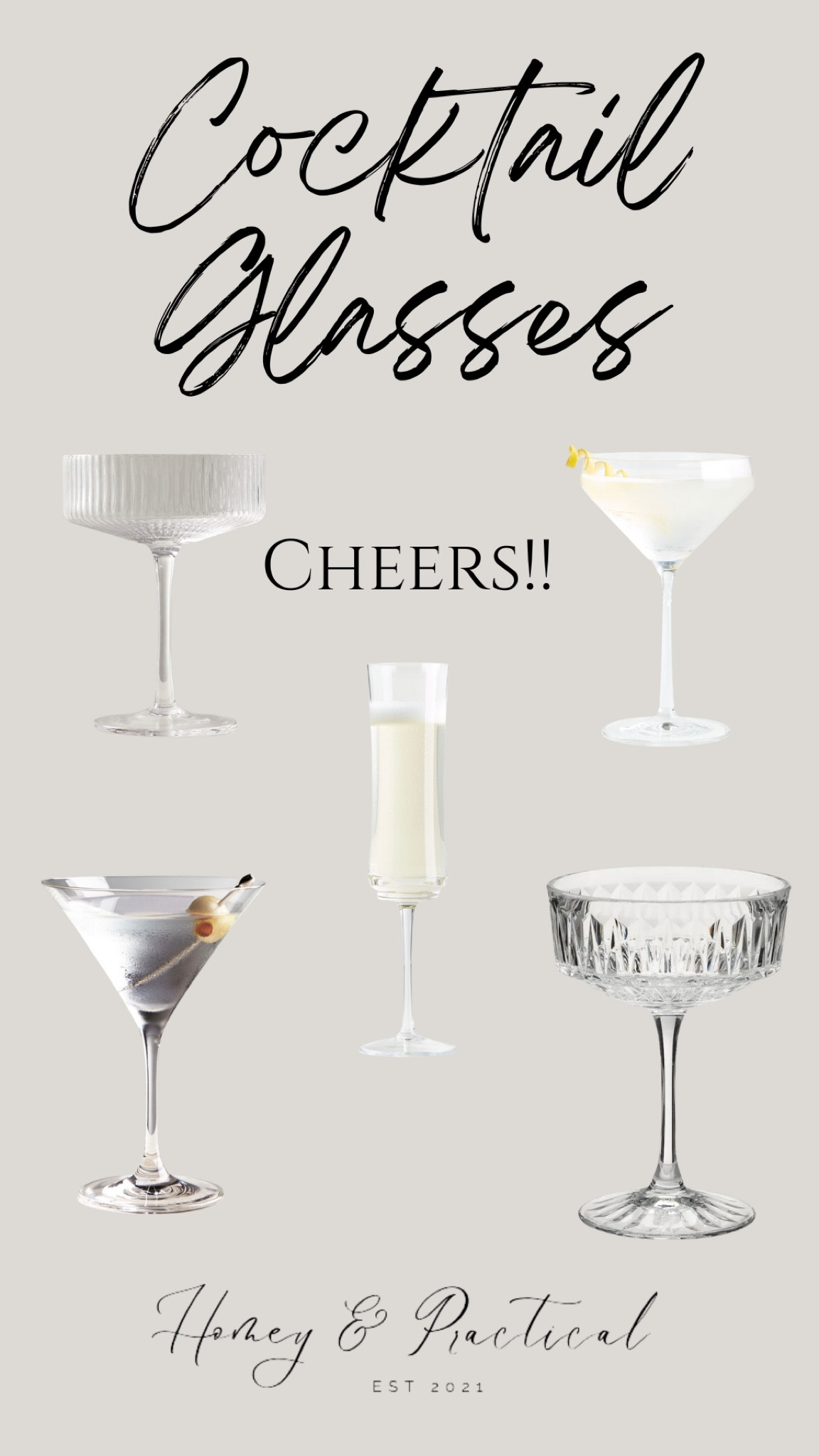 Cocktail glasses, barware, bar glass, martini glass, champagne flute, champagne coupe, glasses, crystal glasses, CB2, Crate & Barrel, Williams Sonoma

#LTKhome