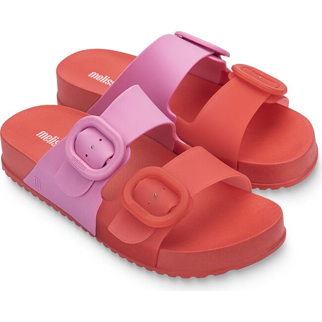 Women's Melissa Cozy Slide, Red/Pink | Maisonette