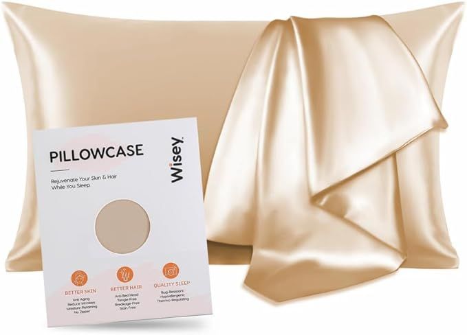 Wisey Satin Pillowcase for Hair & Skin - Softer Than Silk | Anti-Aging, Anti-Sleep Crease, Coolin... | Amazon (US)