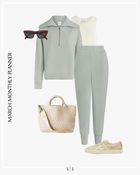 Monthly outfit planner: MARCH: Winter to Spring transitional looks | sweat set, woven tote, sneakers, high neck tank 

Athleisure, activewear, loungewear, weekend outfit, casual chic 

See the entire calendar on thesarahstories.com ✨ 


#LTKstyletip #LTKfitness