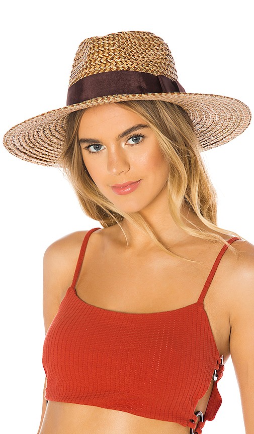 Joanna Hat in Brown & Cream | Revolve Clothing (Global)