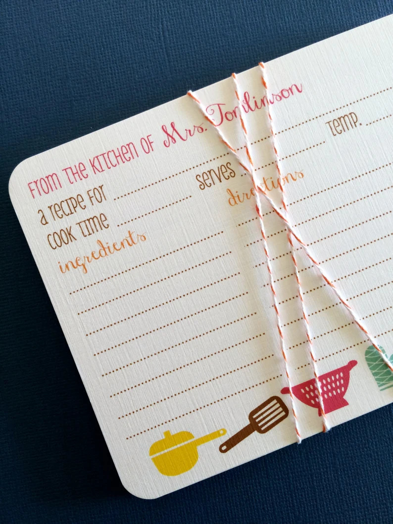 As Seen on SOUTHERN LIVING Magazine Gift Guide Personalized Recipe Cards, Set of 20, Housewarming... | Etsy (US)