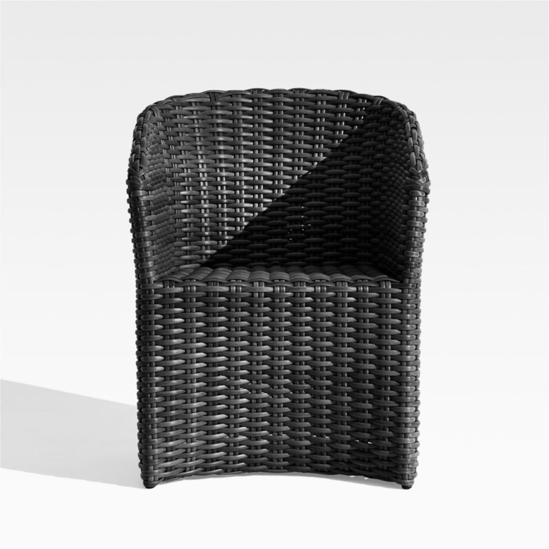 Abaco Resin Wicker Charcoal Grey Outdoor Dining Chair | Crate & Barrel | Crate & Barrel