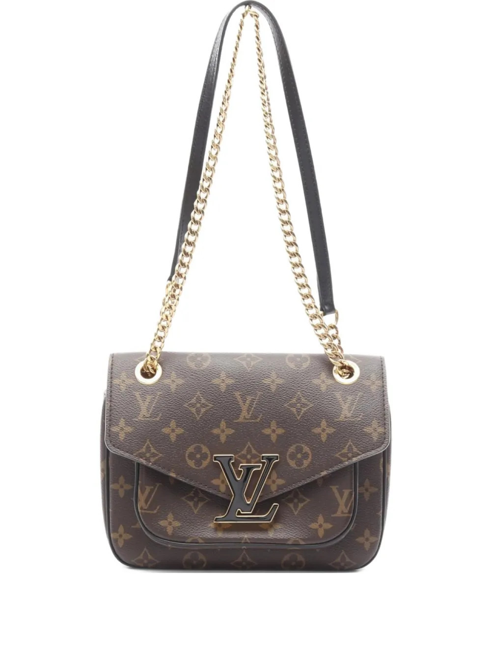 Louis Vuitton Pre-Owned 2021 Passy Monogram chain-strap shoulder bag - Brown | Farfetch Global