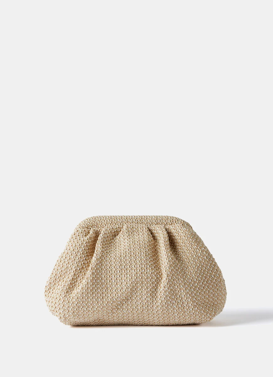 Neutral Woven Clutch Bag | Mint Velvet
