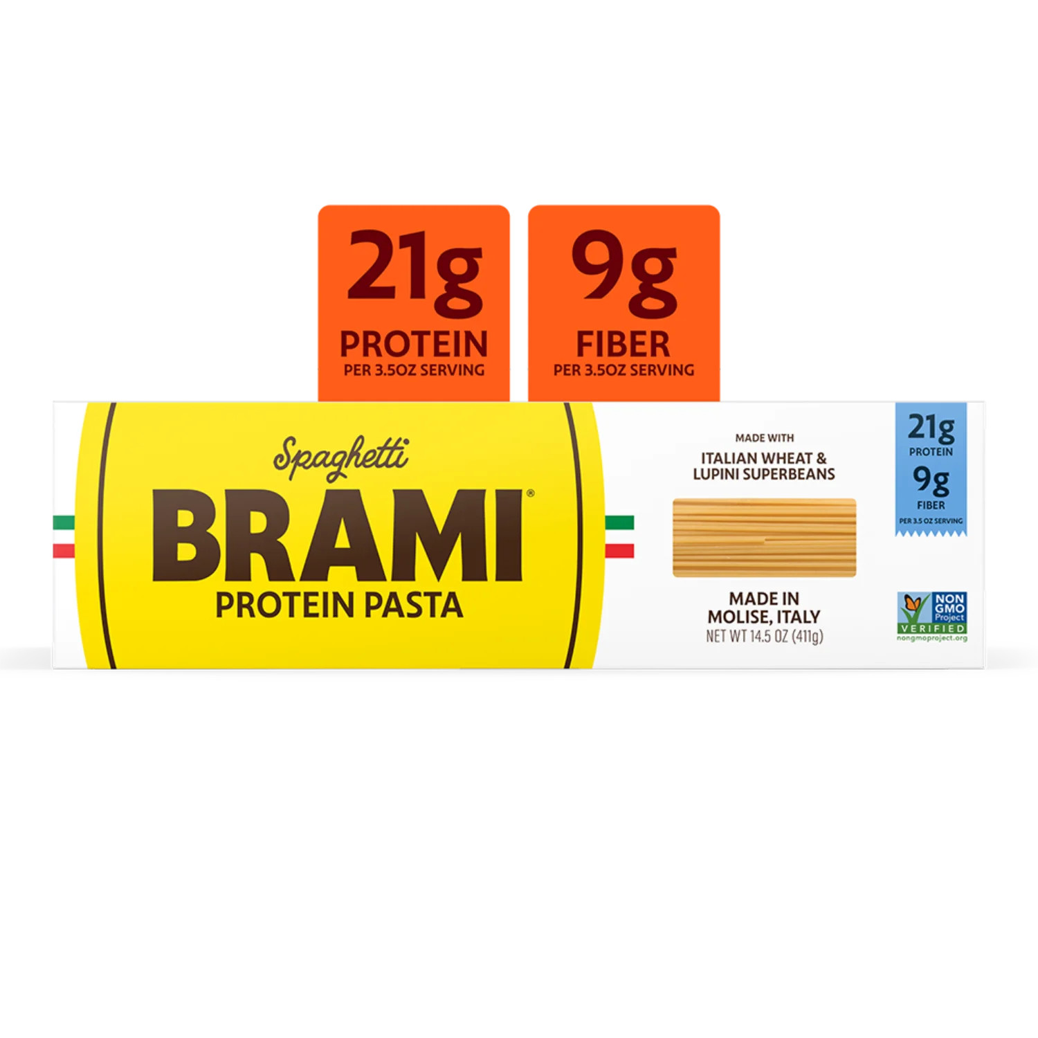 Brami Spaghetti High Protein Pasta, Made in Italy, 21g Protein, High Fiber, Low Carb Vs. Regular ... | Walmart (US)