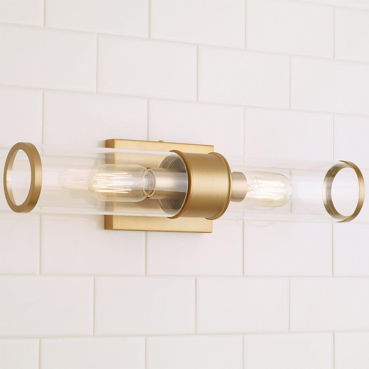 Simple Glass Cylinder Sconce - 2 Light | Shades of Light