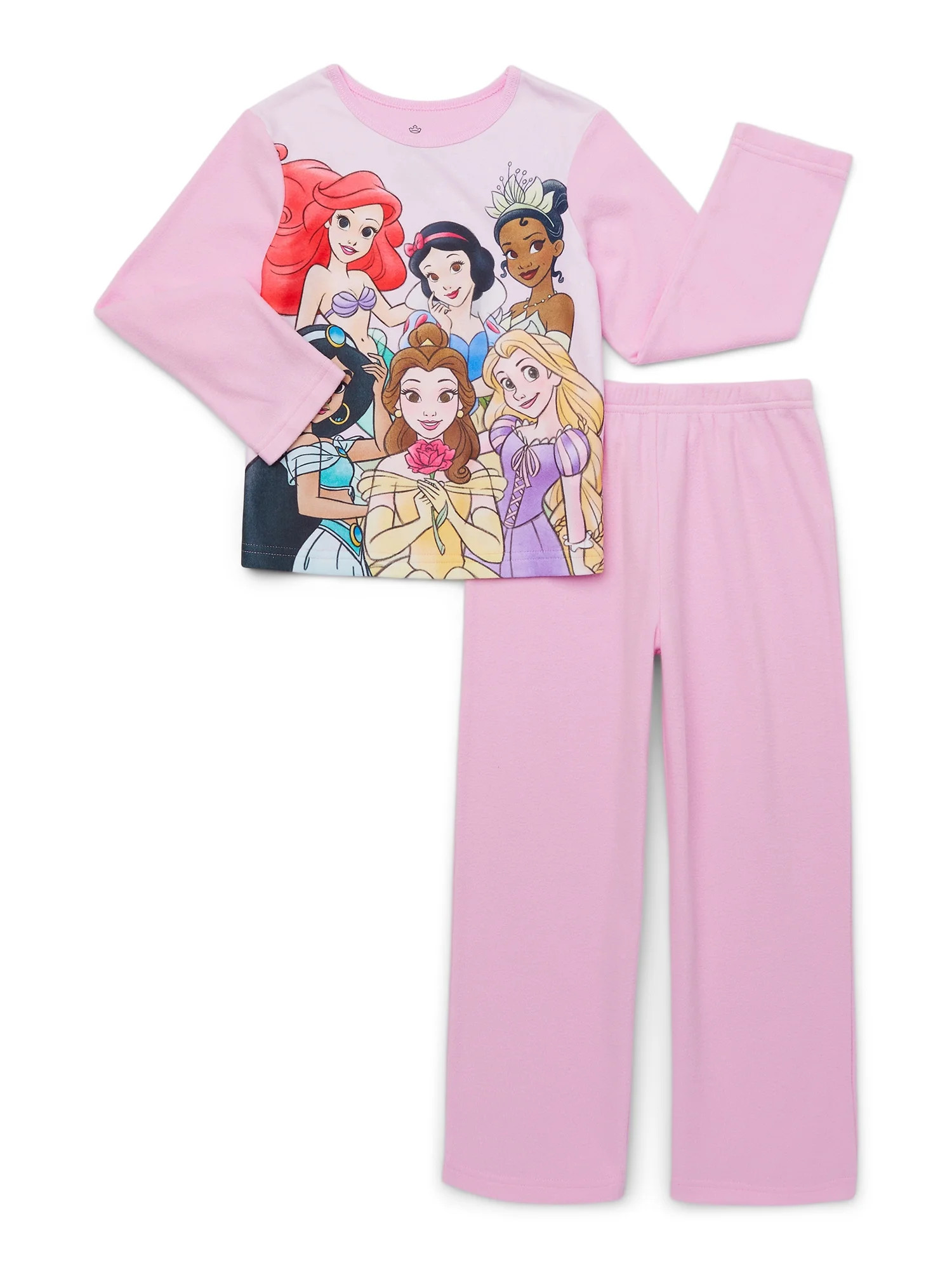 Disney Princess Girls Long Sleeve Top and Pants Pajama Set, 2-Piece, Sizes 4-12 - Walmart.com | Walmart (US)