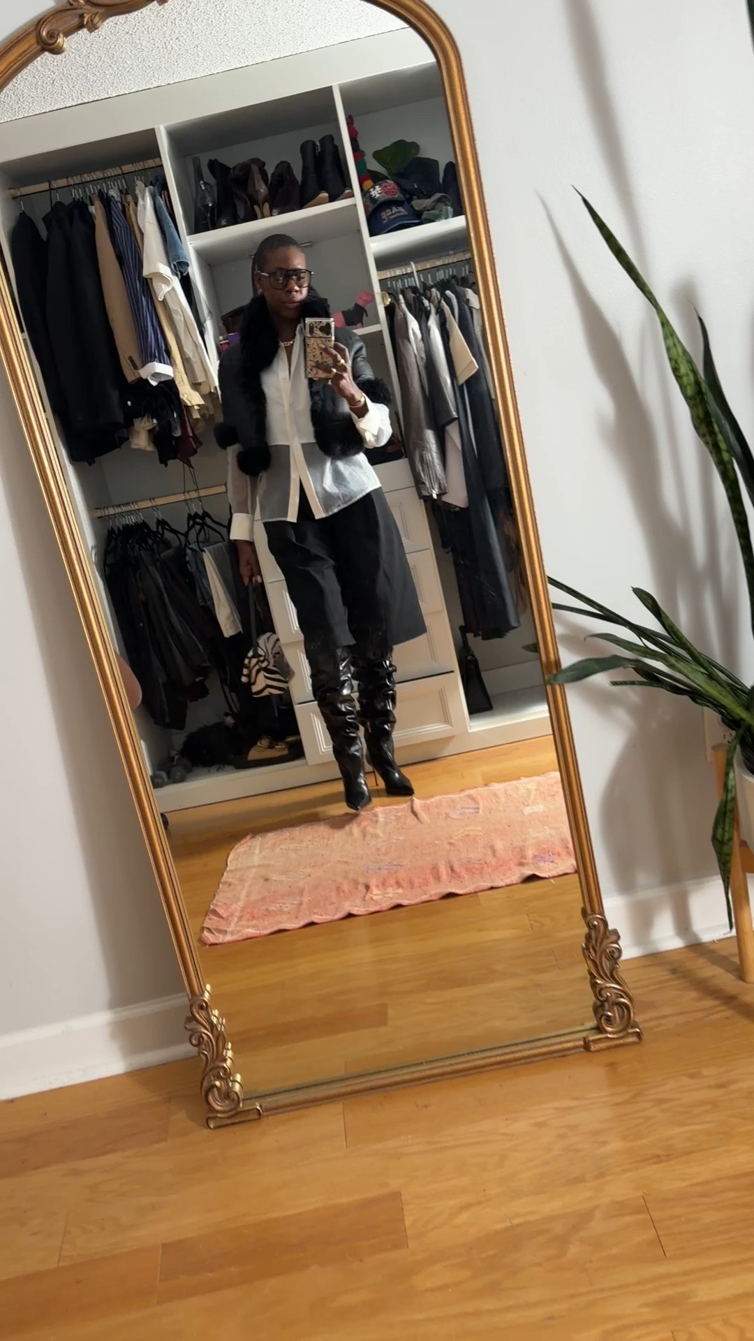 Winter date night OOTD with my Schutz over the knee boots 