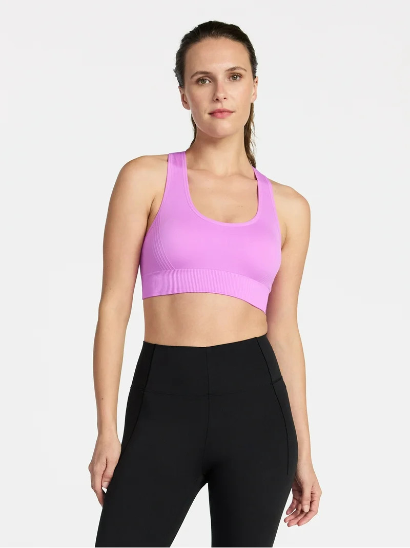 Avia Women's Medium Support Seamless Racerback Sports Bra, Sizes S-XXXL | Walmart (US)