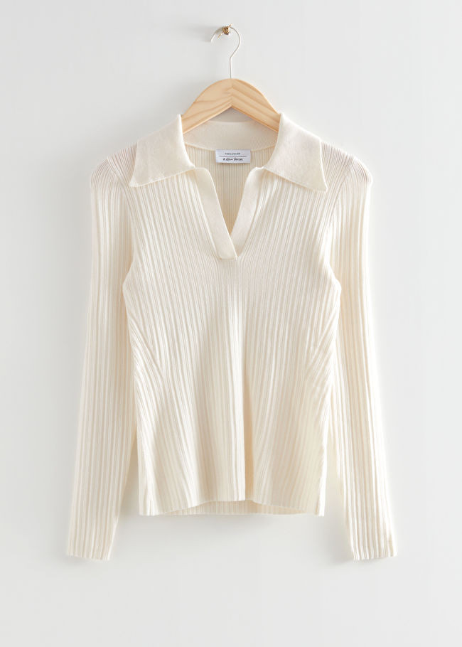Fitted Ribbed Polo Top | & Other Stories (EU + UK)