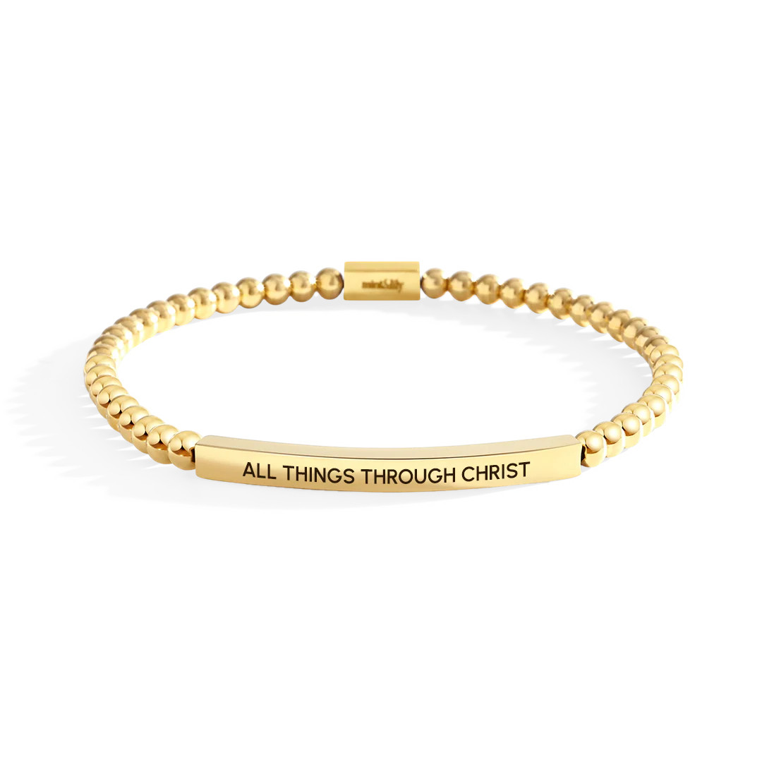 All Things Through Christ Beaded Inspire Bracelet | Mint & Lily