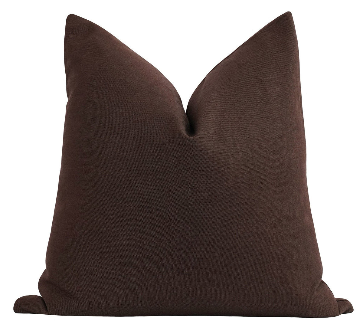 Abbie Walnut Brown Solid Linen Pillow | Land of Pillows