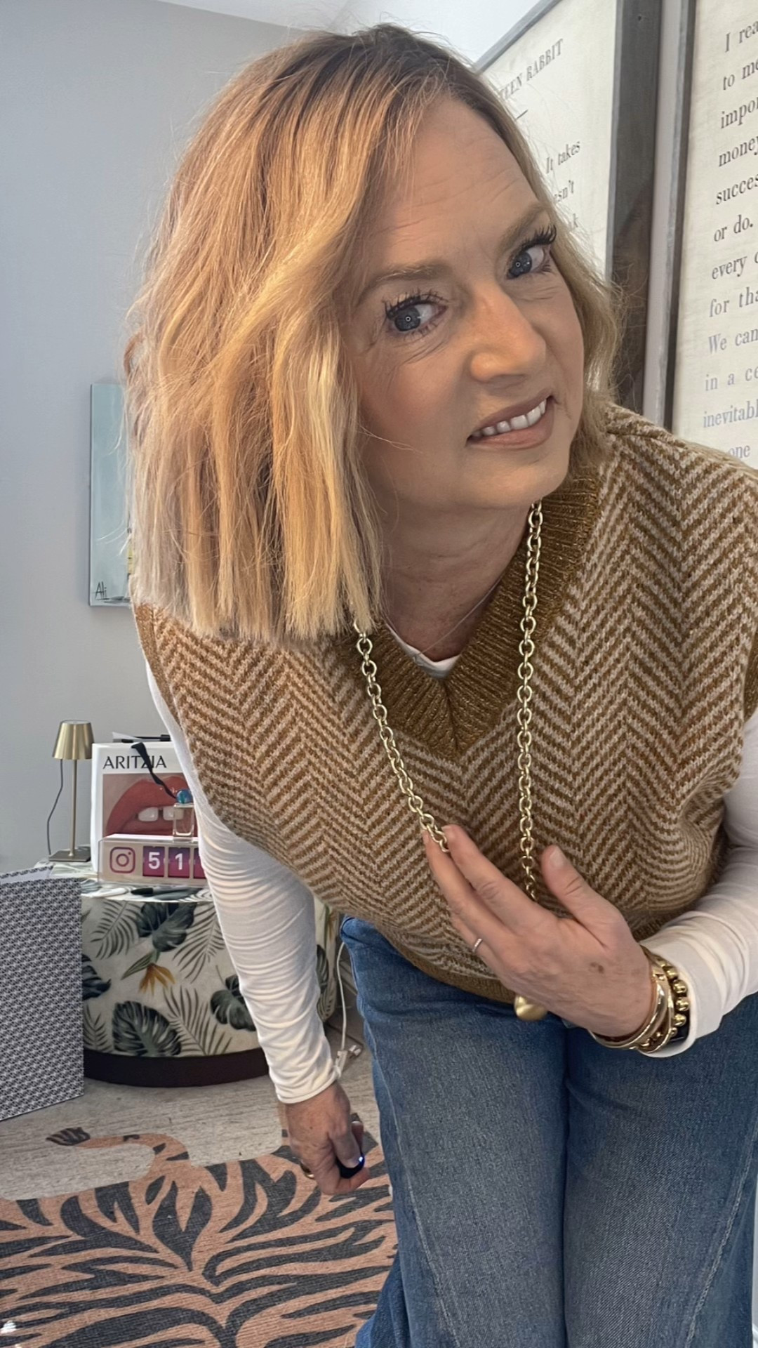 These Mother Denim Lemon Twist jeans are one of those pairs that truly earn their hype. 🍋 The magic is in the stitching — it creates a gorgeous wide leg while still elongating the leg line, which makes them incredibly slimming and flattering. High-rise, structured without feeling stiff, and just that perfect amount of “cool girl” denim.

This is the kind of jean that does the work for you. I love them styled with fitted tops, sweater vests, blazers, cardigans, and all the jackets and coats

Fit true to size. I’m 5’6”. Length is great for heels or platform uggs in this case! 

Mother Denim Lemon Twist, Mother Denim wide leg jeans, Mother Denim high rise jeans, wide leg denim, high rise wide leg jeans, flattering jeans for women, elongating jeans, slimming denim, premium denim, designer jeans, investment denim, everyday jeans, casual chic outfit, elevated casual style, modern classic denim, jeans with fitted top, sweater vest outfit, blazer outfit women, cardigan outfit women, fall denim outfit, winter denim outfit, transitional outfits, over 40 style, over 50 style, midlife style, timeless wardrobe staples, capsule wardrobe denim, neutral outfit ideas, casual outfit inspiration, chic everyday outfit, polished casual look, mom style fashion, wearable trends, classic denim wash, structured denim, jeans with coats, layering outfit ideas, effortless style women, flattering jeans for curves, straight leg alternative, wide leg styling tips, closet staples, go to jeans, everyday fashion, comfortable stylish jeans, leg lengthening jeans, denim worth the splurge, high quality denim, modern wide leg jeans

#LTKootd #LTKOver40 #LTKgrwm