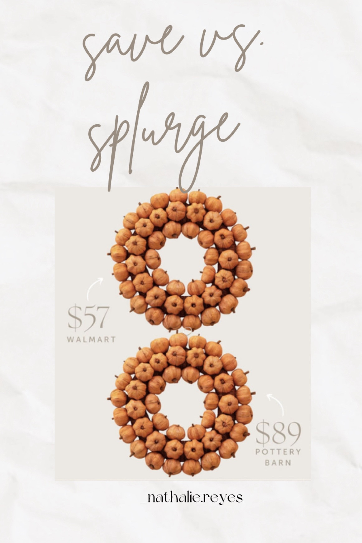 Save vs.splurge fall decor ✨🍁🎃 #falldecor #falldecorations #walmart #potterybarn

#LTKSeasonal #LTKHome