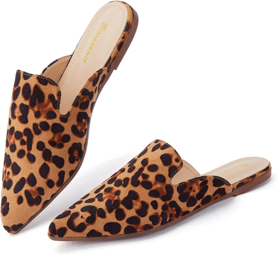 BISON SPIRIT Mules for Women Flats Pointed Toe Slip On Slides Loafer Shoes | Amazon (US)