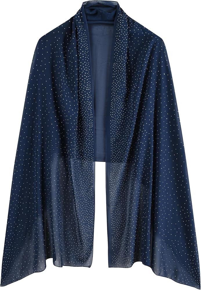 OurLore Elegant Sparkly Shawl Wrap Glitter Chiffon Lightweight Sheer Evening Rhinestone Scarf for... | Amazon (US)