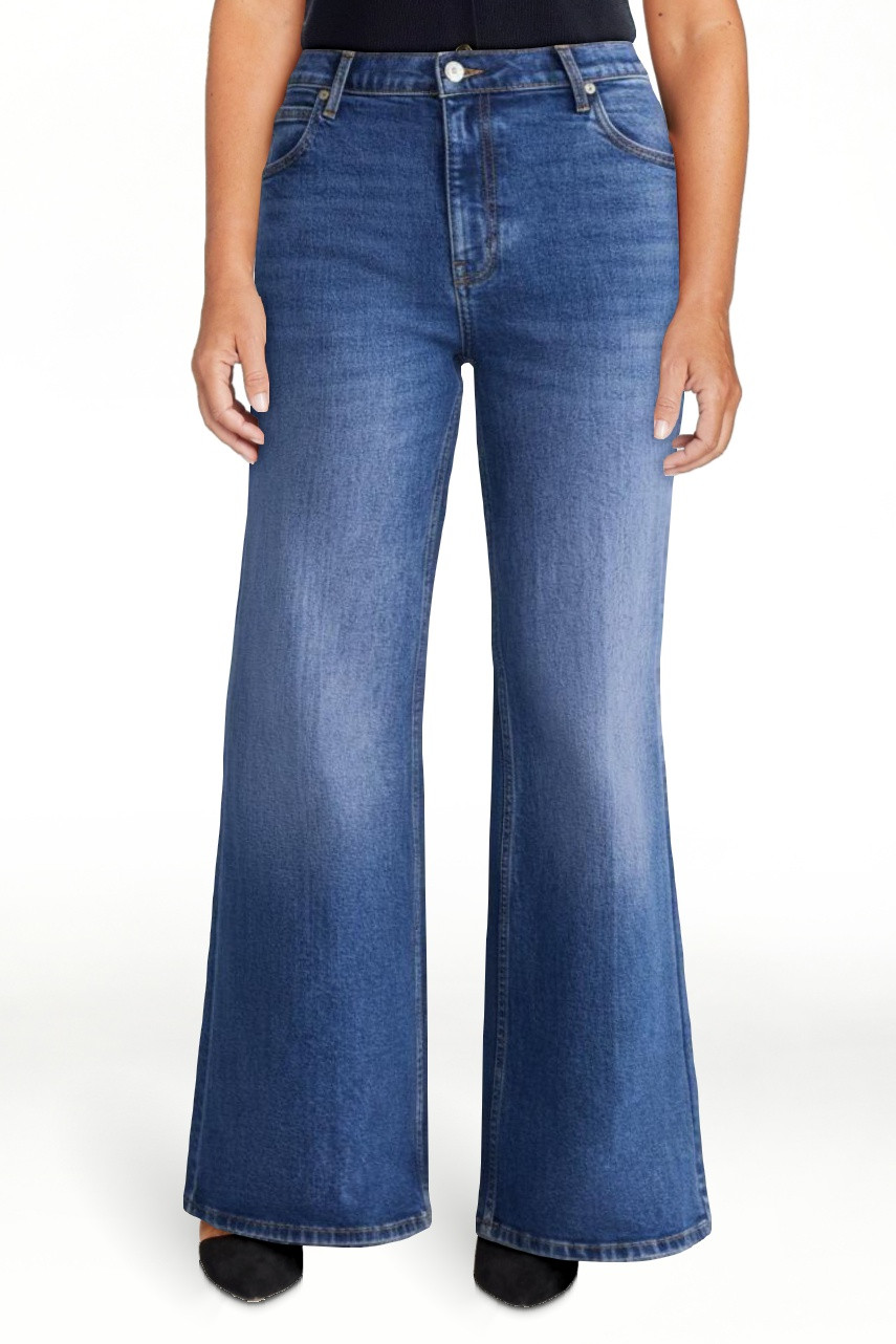 Scoop Women\u2019s and Women\u2019s Plus High Rise Creased Flare Jeans, 30'' Inseam, Sizes 0-28W | Walmart (US)