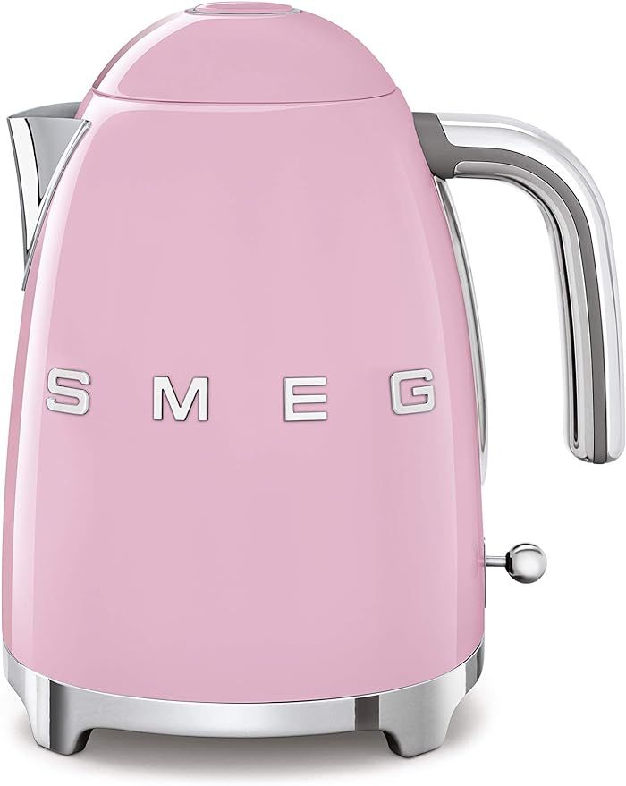 Smeg KLF03PKUS 50's Retro Style Aesthetic Electric Kettle with Embossed Logo, Pink | Amazon (US)