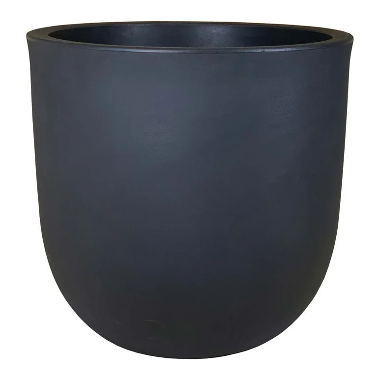 Better Homes & Gardens 22in Mosswood Resin Planter, Matte Black | Walmart (US)