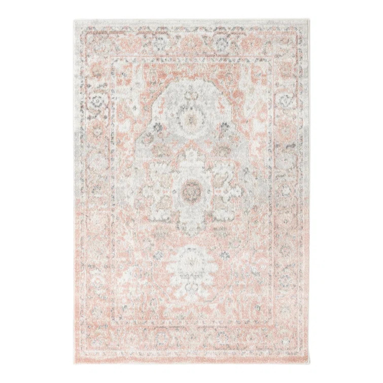 Jasmeh Floral Rose Pink Area Rug | Wayfair North America