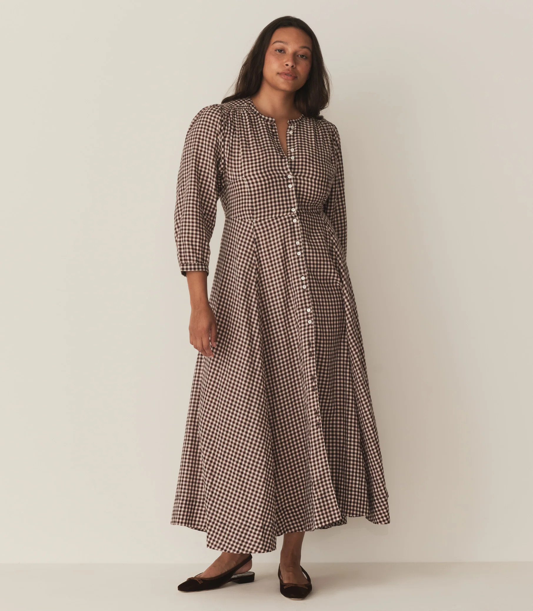 Marielle Dress - Delphine Plaid | DÔEN | DOEN