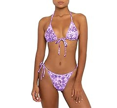 Bikinis Swimsuit Set for Women Swimwear Triangle Bathing Suit Tie String Thong | Amazon (US)