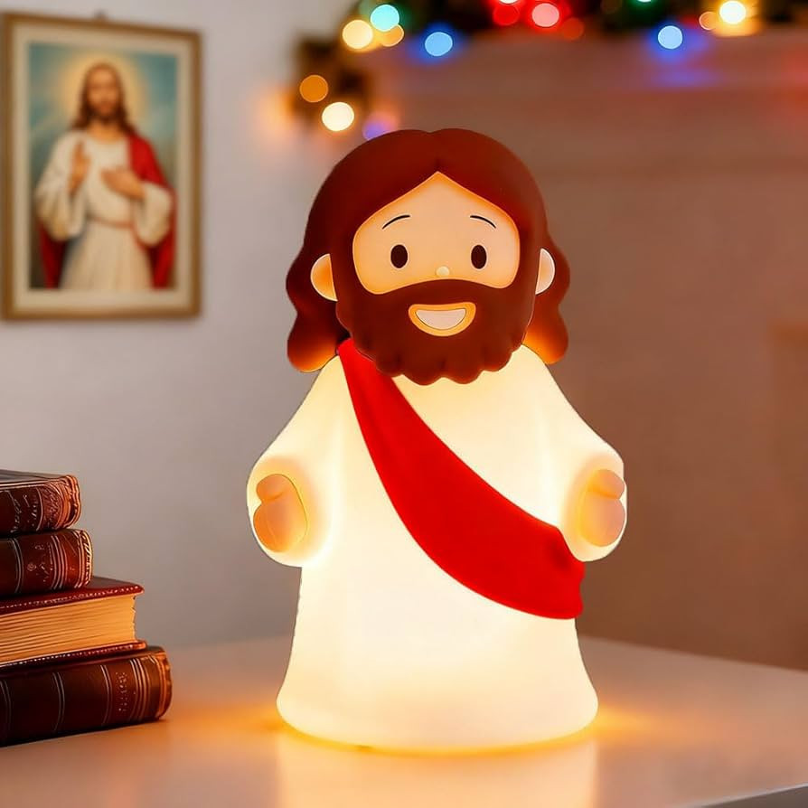 Jesus Night Light Rechargeable Bedside Night Light Dimmable Silicone LED Light Ideal for Religiou... | Amazon (US)