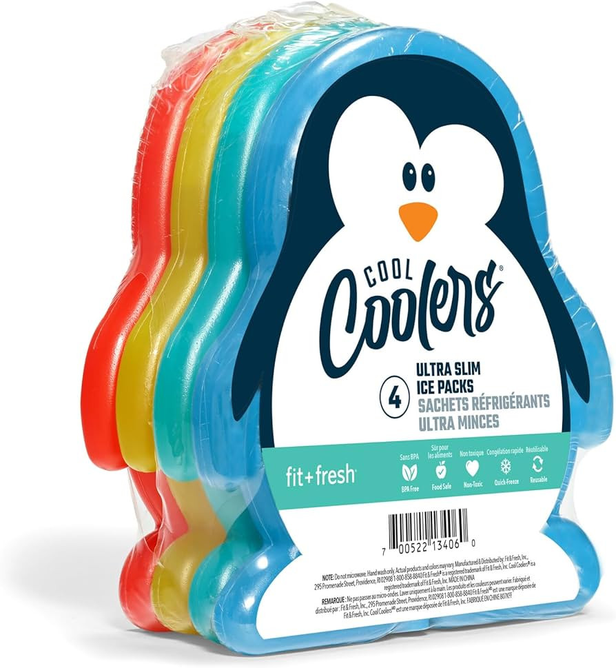 Fit & Fresh Cool Coolers Kids Lunch Box Ice Packs, Slim Ice Packs for Lunch Bags, Lunch Ice Packs... | Amazon (US)