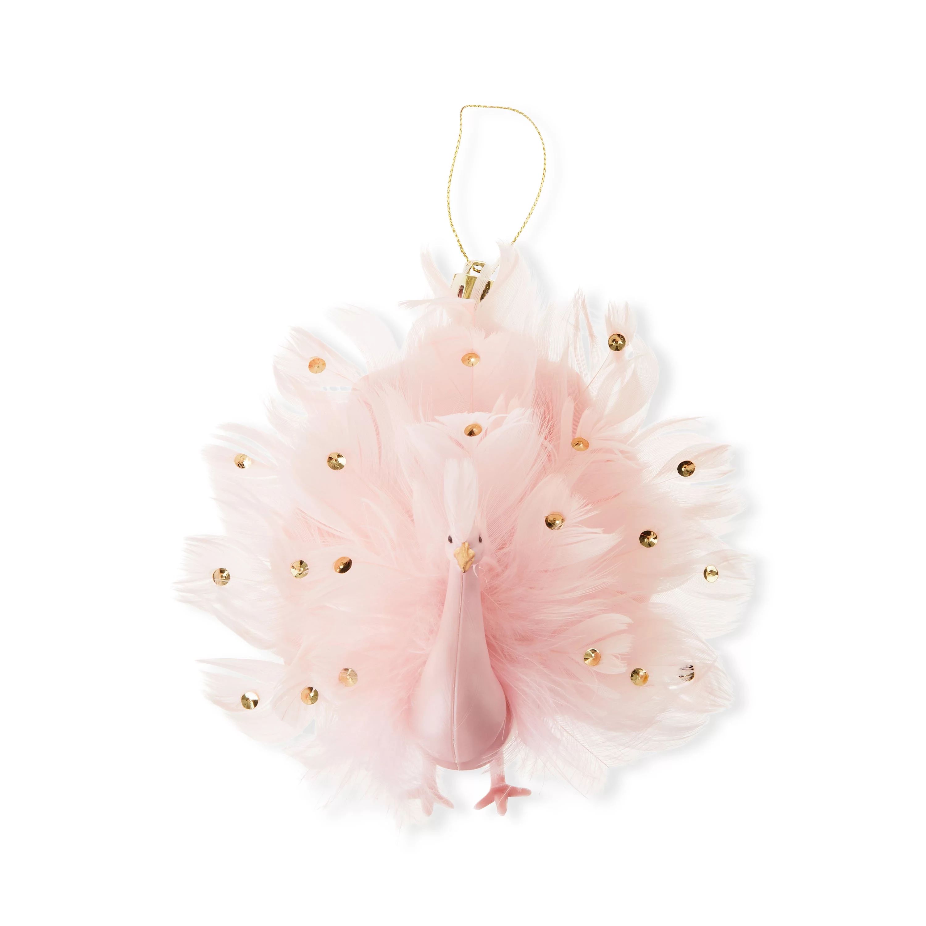 Pink Peacock Ornament, Blushful Theme, Pink & Gold Color, 0.043kg, by Holiday Time - Walmart.com | Walmart (US)