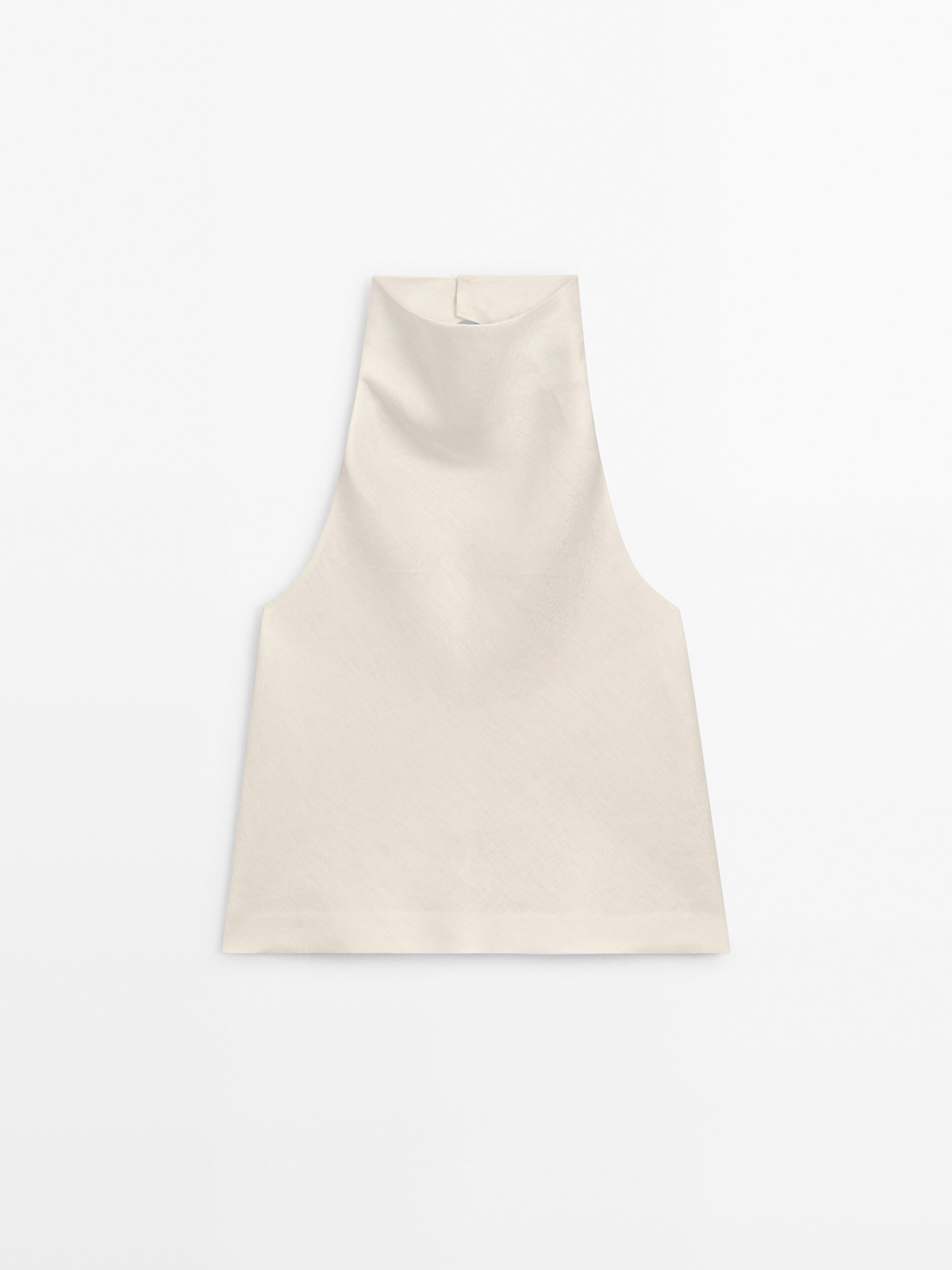 Draped linen halter top - Studio | Massimo Dutti UK