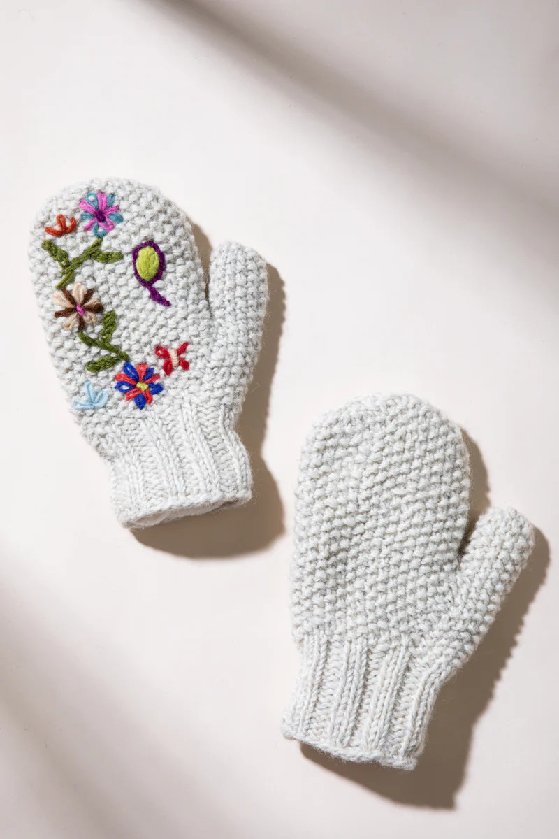 Snowflower Wool Mittens | Mexicali Blues