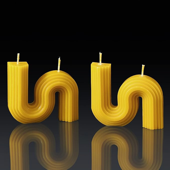 2 Pcs Valentine's Candles Twist Candle Aesthetic Candles S Shape Candle Minimalist Geometric Shap... | Amazon (US)