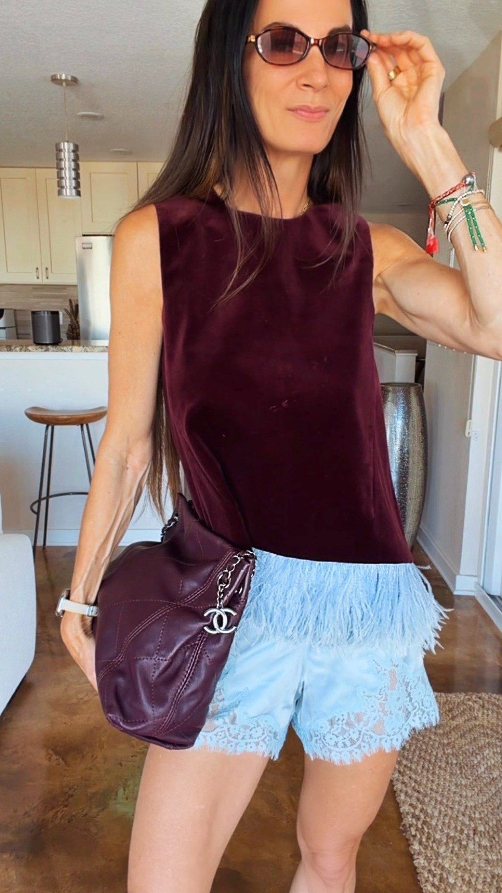 Some pieces are basics…
and some pieces are the moment.

This velvet + feather top is definitely the moment. 💅

Yes, it was a bit of a splurge… but I’m a firm believer that every closet needs a few statement pieces that make you feel like that girl the second you put them on.

I paired it with these dreamy lace shorts, a little burgundy bag moment, and simple heels so the top could do what it was born to do… steal the show.

Because blending in is overrated.

See my photos for the full outfit.

Wearing XS

#NicoleColeeStyle
#StatementStyle
#Over40Style
#LTKFinds
#ElevatedStyle

Nicole Colee @Shopbop 




#LTKootd #LTKdayinmylife #LTKgrwm