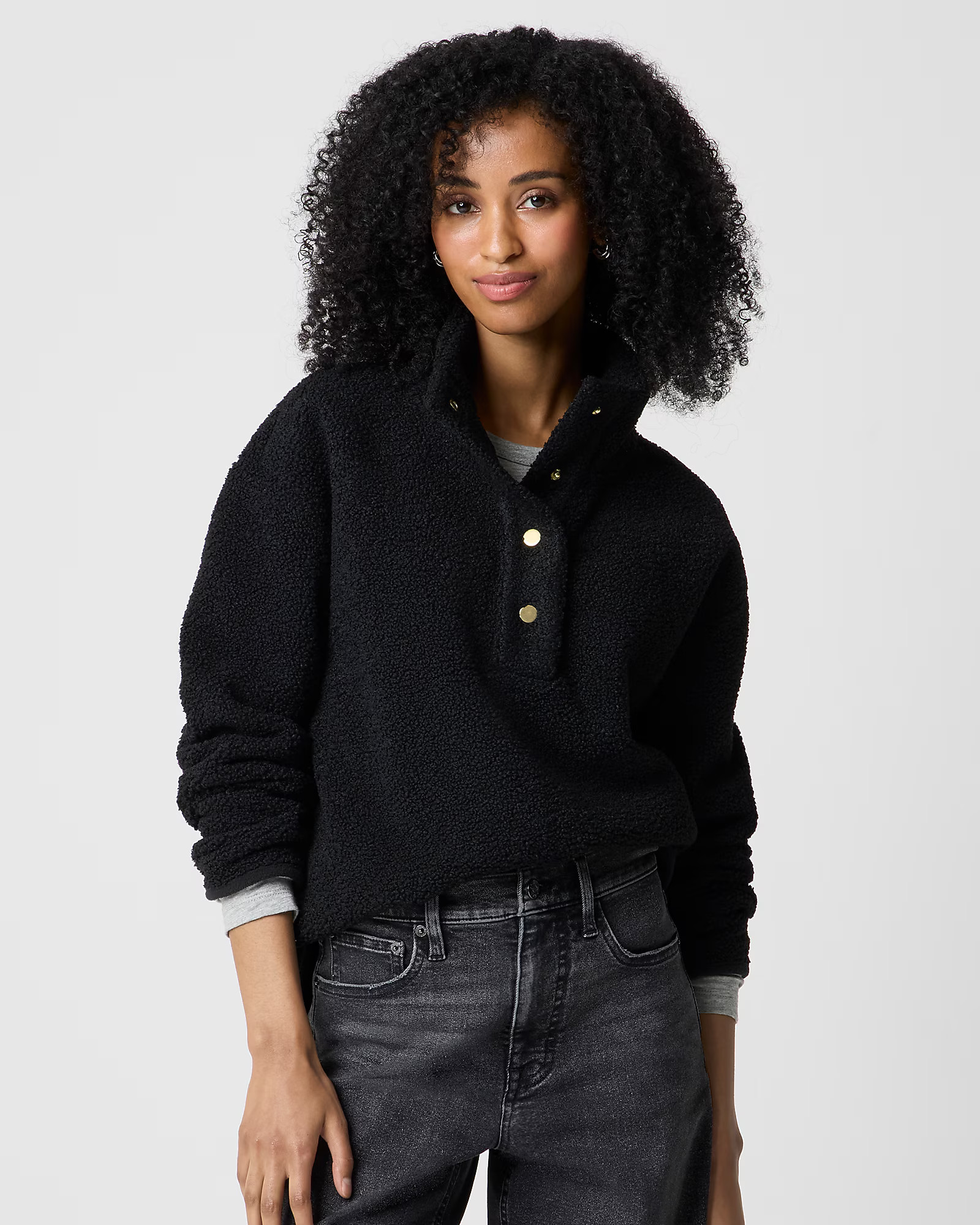 Sherpa snap pullover | J.Crew Factory
