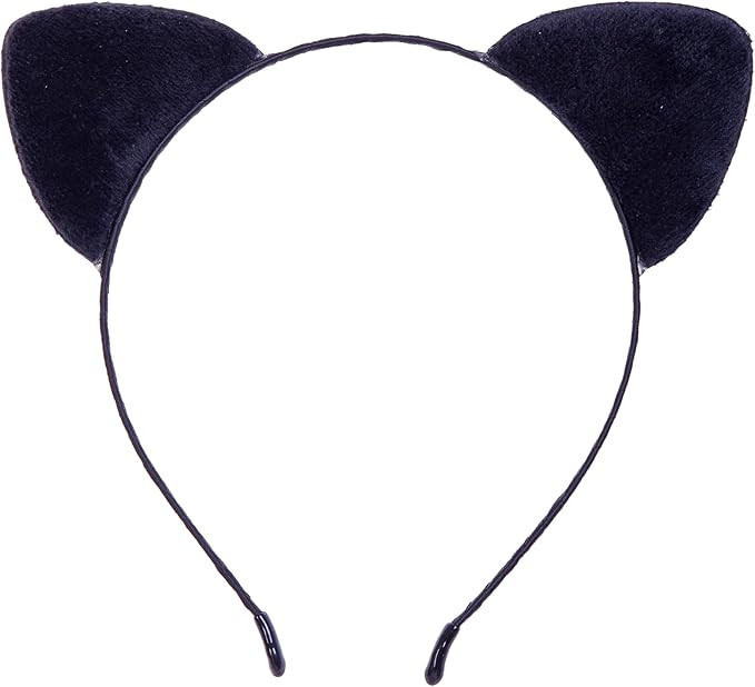Velvet Cat Ears Headband,Black Plush Cat Headpiece Cute Cat Costume Accessories for Halloween Par... | Amazon (US)