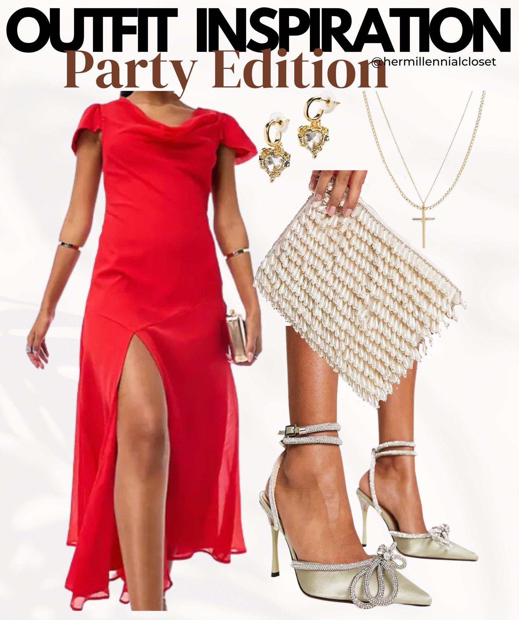 Red Dress, Gold Heels, and Jewelry: Party-Ready Glamour
💃 Step into the spotlight with this party edition outfit inspiration. Picture yourself in a stunning red dress, complemented by the shimmer of gold heels and jewelry. Top it off with a pearl cream clutch for a look that exudes elegance and celebrates your style. Whether you're heading to a soirée or a special event, this ensemble is sure to make you the center of attention. Dance the night away in confidence and grace! 🌟👗👠💍👛🎉 #PartyFashion #RedDress #GlamourousStyle

#LTKHoliday #LTKstyletip #LTKSeasonal
