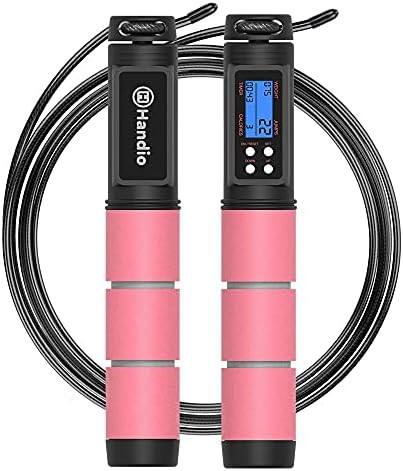 Jump Rope, H Handio Jump Rope with Counter, Workout Jumping Rope with Steel Ball Bearings, Adjust... | Amazon (US)